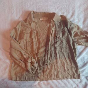 Michael Kors Tan Button Down Shirt Casual Top
